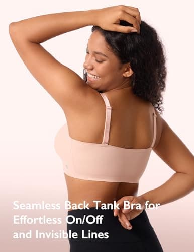 COMFELIE Wireless Bra Comfy Seamless Pullover Bra Soft Buttery Smooth Everyday Bralette Adjustable Cami Sleep Bras view 4