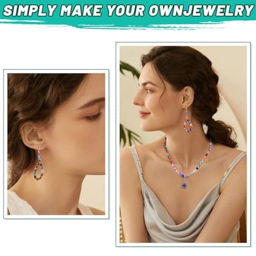 Victlov 300pcs Glass Crystal Teardrop Beads 6X8mm Drop Glass Spacer Beads Colorful Clear Electroplated Color Crystal Beads for DIY Jewelry Bracelet Making (Facet Drop) view 7