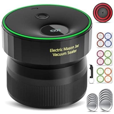 2026 Upgraded Mason Jar Vacuum Sealer, Electric Vacuum Sealer for Regular Mouth and Wide Mouth Canning Jars, Fully Automated and Portable
