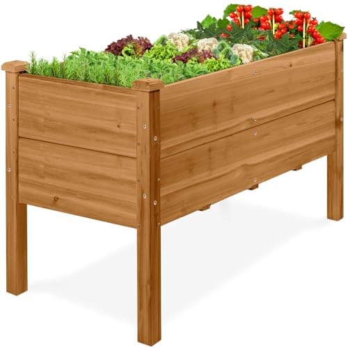 Best Choice Products 48" x 24" x 30" Raised Garden Bed with Extra Deep 16" Depth, Elevated Wood Planter Box Stand for Backyard, Patio, Balcony, Natural Fir Wood - Acorn Brown view 1