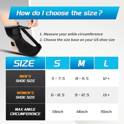 Upgraded Plantar Fasciitis Night Splint Sock with Massage Ball for Plantar Fasciitis Relief, Soft & Comfortable Foot Brace for Achilles Tendonitis Heal Spur Foot-drop Flat-arch for Women and Men, Medium-Black view 5