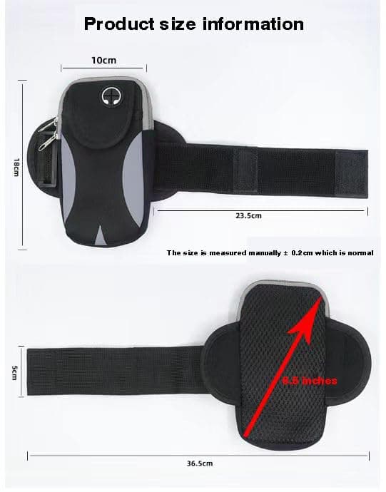 Phone Holder for Running Armband Cell Phone Holder for iPhone 11 12 13 14 15 Pro Max XS X XR 8 7 6 Plus SE/Samsung Galaxy/Key,Waterproof Sliver-Black Arm Band Fit Sport/Exercise/Workout Pouch Sleeve view 4