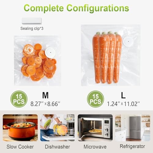 OdoVow Handheld Vacuum Sealer for Wet and Dry Food, Compact Portable Food Sealer with Strong Suction, Meal Prep and Sous Vide, 5X Preservation & Fresh, White view 3