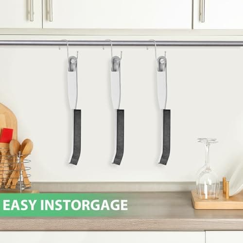 Crevice Cleaning Brush,Hard Bristle Cleaning Supplies,Grout Scrub Brushes with Clip for Clean Tile Floor,Gap, Bathtub, Sink, Window,Household Cleaning Tools,Home Essentials(3PCS DarkBlack White) view 6