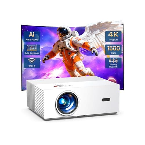 [Auto Focus & High Brightness] Outdoor Projector with WiFi and Bluetooth, Native 1080P Movie Projector, 4K Support, 1500ANSI Auto Keystone, Projector Compatible with iOS/Android/Tv Stick — image 1
