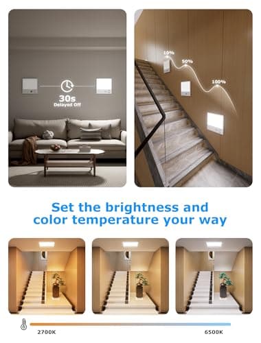 Tnight Rechargeable Motion Sensor Ceiling Light with Remote | 500LM Wireless Magnetic Mount LED for Closet Shower Stairs Pantry, 3 Color Temperatures Dimmable Battery Operated view 6