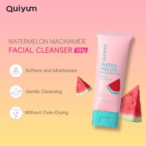 QUIYUM 6PCS Skincare - Skin Care Sets with Watermelon Cleanser, Plum Serum, Blueberry Moisturizer, Milk Honey Peel-Off Mask, Hand Wax, Foot Wax, Hydrating Cleansing Repairing, Ideal Gifts Sets view 2