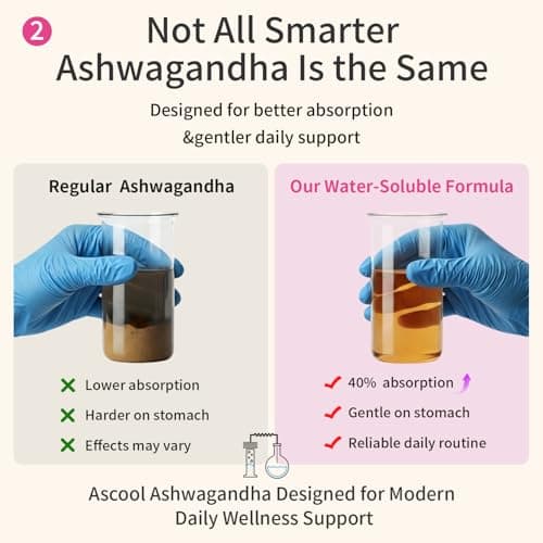 Ashwagandha Gummies for Stress Relief & Calm, 300 mg Root Extract with Magnesium and Vitamin D, Sugar-Free Vegan Supplement, 90 Count view 3