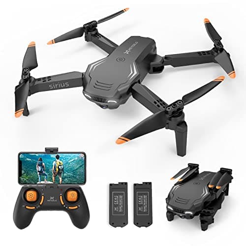 Foldable Drones for Kids Beginners - With 1080P HD Camera, FPV Remote Control Quadcopter, One Key Start/Land, Altitude Hold, 2 Batteries RC Helicopter Toys Gifts for Boys (Black)
