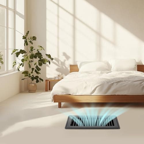 Floor Register 4x10, Floor Vent Covers for Home Floor, Sidewall, Heavy Duty Steel Walkable Floor Grates, Adjustable Air Vent Covers Rust Proof Finish, 4" x 10'' Floor Vent, 6 Pack, Black view 2