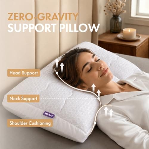 MIULEE Cooling Adjustable Bed Pillow, Standard Size Down Alternative Pillow | Bed Pillows for Back, Stomach or Side Sleepers, Gusset Adjust Height, Fluffy Firm Hotel Collection Pillows view 5