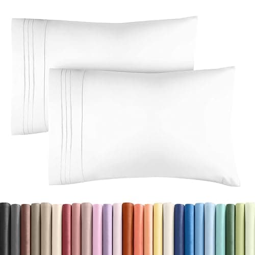 Queen Pillow Cases Set of 2 - Ultra Soft Hotel Quality Pillowcase Covers - Comfy, Cozy & Wrinkle Free - Shrinkage, Stain and Fade Resistant - Machine Washable Pillow Protectors - 2 Piece Set - White — image 1