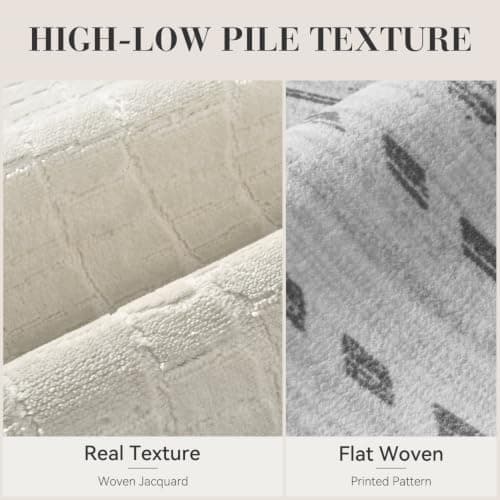 RESARE 5x7 High Low Pile Washable Area Rug for Living Room Bedroom, Beige view 6