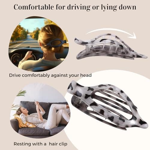 8 Pack Flat Tortoiseshell Hair Clips – French Style Matte Claw Barrettes for Women, Strong Hold Non-Slip Hair Accessories for Thick or Thin Hair, Chic Neutral Leopard Pattern view 4