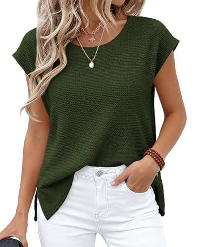BTFBM Sweater Vest Women 2026 Spring Summer Cap Sleeve Crew Neck Casual Loose Business Tops Western Vacation Outfits — image 1