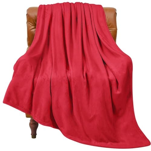 BEDELITE Fleece Blanket Red Throw Blanket for Couch & Bed, Luxury Plush Cozy Fuzzy Blanket 50" x 60", Super Soft Warm Lightweight Throw Blanket for Travel Camping view 1