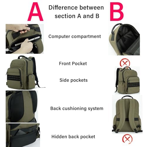 VEAGIA Tactical Travel Laptop Backpack For Men Large Heavy Duty Work Backpack Airline Approved Hiking Waterproof Backpack view 6