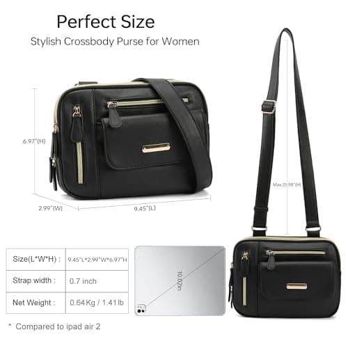 Goinsound Crossbody Purses for Women - Multi Pockets Shoulder Bag Medium Handbags with Adjustable shoulder straps view 5