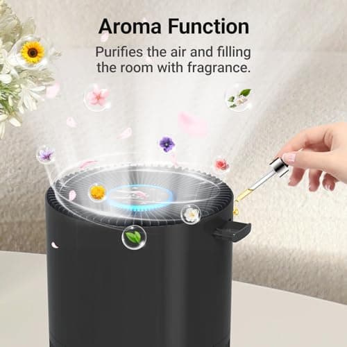 Cobectal Air Purifiers for Home Large Rooms with 3-in-1 Filter, Black | Covers up to 1650ft², Air Cleaner with PM2.5 Air Quality Sensor, Timer Setting & Sleep Mode, Pet Air Purifier for Home, RVs view 5