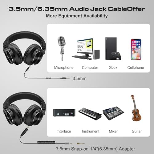 OHAYO M20 Wired DJ & Studio Monitor Headphones, 50mm, 3.5/6.35mm view 4