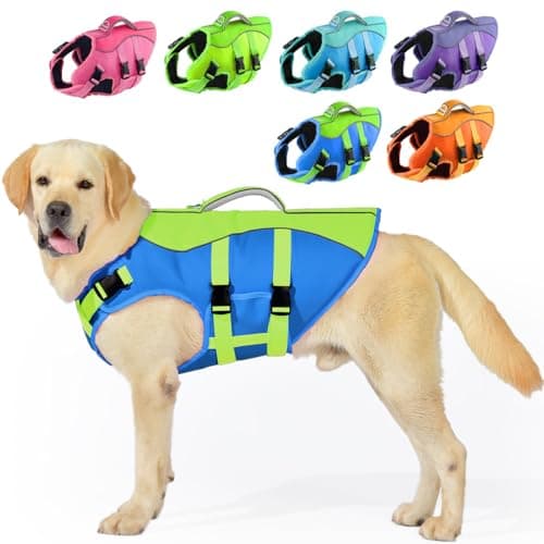 PETDSH Dog Life Jacket Small, High Flotation Dog Life Vest for Swimming Boating, Reflective Puppy Lifejacket with Superior Buoyancy and Rescue Handle, Adjustable Safety Dogs Floating Vests