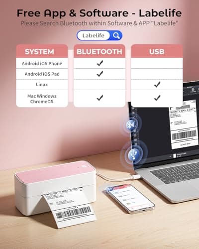 Phomemo Bluetooth Thermal Label Printer, 241BT Label Printer & 20Pcs Labels view 3