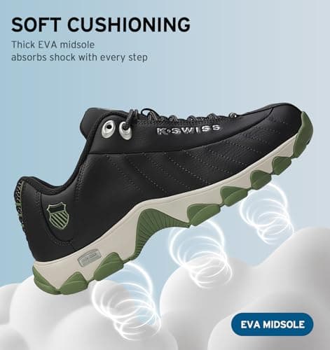 K-Swiss Men's ST329 CMF Sneaker, Wide Tennis Walking Shoes Leather Upper view 2