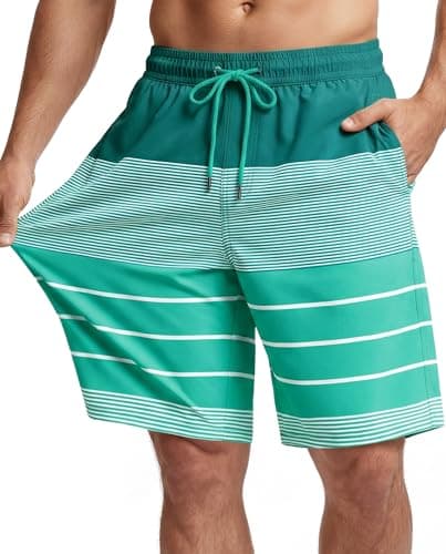 Yufawow 9 Inch Men's Swim Trunks with Mesh Lining and Quick Dry Pockets for Beach Pool Board Water Park Curise — image 1