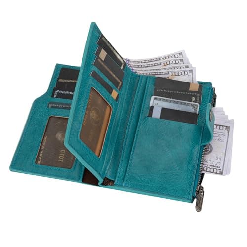 Wrangler Wallet for Women Bifold Card Holder with Zipper and ID Window view 3
