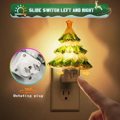 JandCase Christmas Tree Night Light, 2 Pack 3000K Night Lights view 2