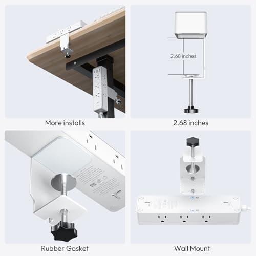 NTONPOWER Desk Clamp Power Strip 10 FT, 30W USB C Fast Charging Station view 6