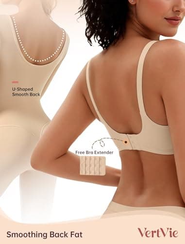 Vertvie Womens Wireless Jelly Bras No Underwire Push Up Seamless Bra Supportive Full Coverage Bralette Regular and Plus Size view 4