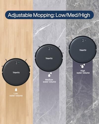 Thamtu Robot Vacuum Cleaner, Super Thin, Powerful Suction Vacuum Robot, Self-Charging Robotic Vacuum Cleaner, Cleans Hard Floors to Low-Pile Carpets, Black view 5
