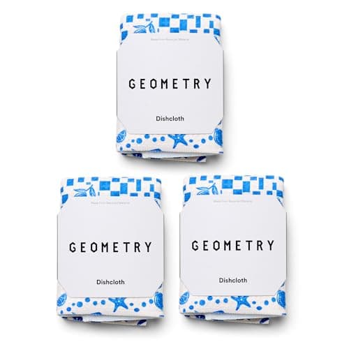 GEOMETRY Dishcloth – Spring & Summer Collection – Quick-Dry, Ultra-Absorbent, Reusable Microfiber Kitchen Towels for Drying & Cleaning - Santorini Tile - 3 Pack — image 1