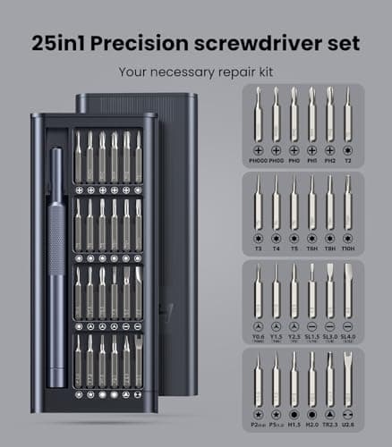 AXTH 25-in-1 Small Precision Screwdriver Set, Professional Magnetic Mini Repair Tool Kit for Phone, Computer, Watch, Laptop, Macbook, Ring Doorbell, Eyeglass, Electronic, [Bearing Steel] Screw Driver view 2