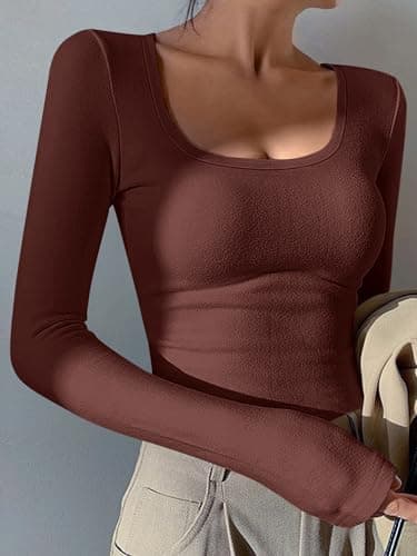 ANRABESS Womens Long Sleeve Tops Fleece Lined Thermal Shirts view 3