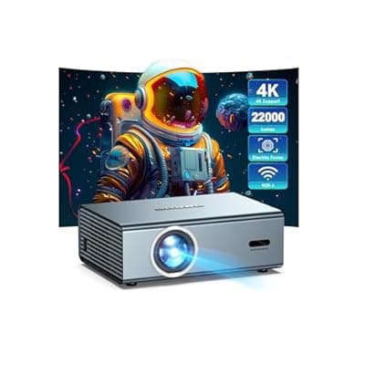 [Electric Focus] 4K Support Projector with WiFi6 and Bluetooth 5.3, Outdoor Projectors for Outside Video Use, OWNKNEW Gaming Movie Proyector, Auto Keystone Correction