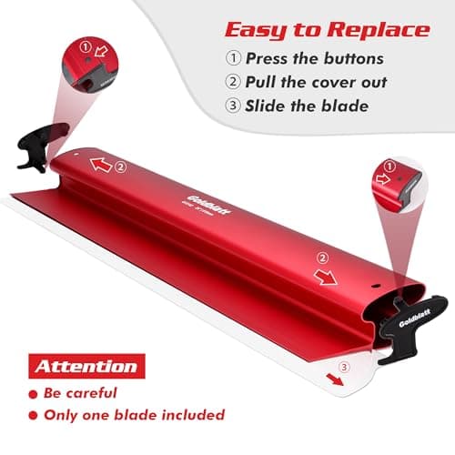 Goldblatt 24 Inch Drywall Skimming Blade, 0.3mm Stainless Steel Blade, Aluminum Body - Rigid Lightweight Drywall Knife with End Caps, Ergonomic Grip, for Mud, Repair Plaster Wall view 5