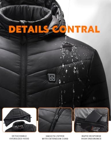 Heated Jacket for Men with 20000mAh Battery Pack view 4