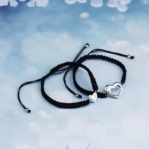 YLWJSP Mother’s Day Gifts Jewelry Mother and Daughter Bracelet Set Heart Matching Wish Bracelets for Mom Daughter view 2