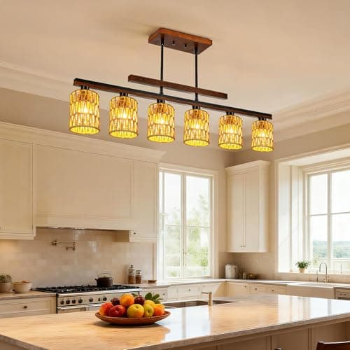 3 PACK Rattan Lamp Shades(4.7"×5.9"), Small Boho Pendant Light Shade, Handwoven Wicker hanging Lampshades For Chandeliers, Wall Sconces, Floor & Table Lamps view 2