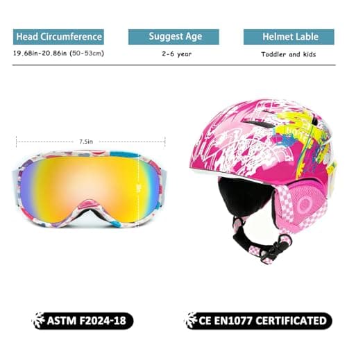 Toddler Ski Snowboarding Helmet with Goggles Small Size Age 2-6Y view 2