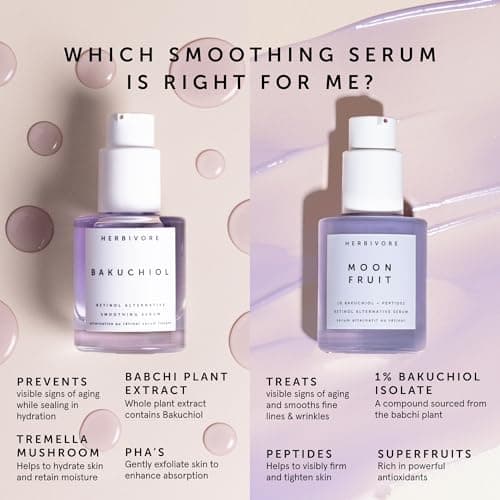 HERBIVORE Bakuchiol Retinol Alternative Face Serum | Smooths Skin, Improves Texture & Elasticity, Reduces Fine Lines & Wrinkles | Plant-based, Vegan, Cruelty-free, 30mL / 1 oz view 2