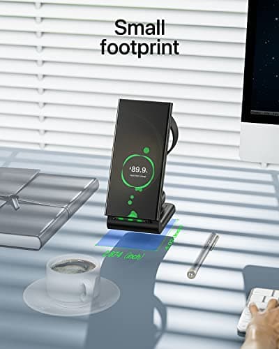 Intoval Wireless Charger,Wireless Charging Station for Samsung Galaxy Phone/Watch/Buds,fit for Galaxy S25/S24/S23/S22,Note20/10/Z Fold/FLI,Watch 8/7/6/5/4/Active 2/1, Buds3/2/Pro/Live(S3,Black) view 3