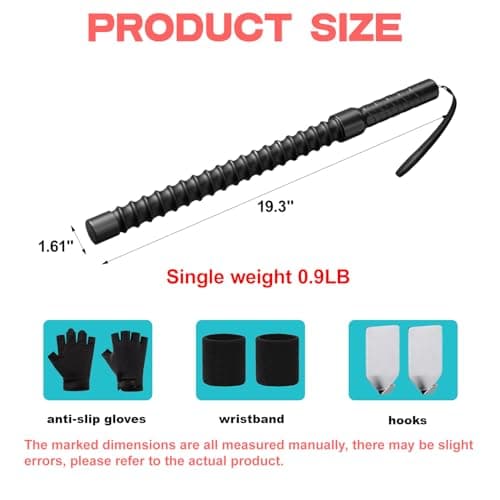 Ropeless Battle Ropes – Weighted Portable Workout Ropes for Home Gym, Cordless Jump/Arm Exerciser with Non-Slip Gloves & Training Poster – HIIT, Low-Impact Cardio & Strength/Muscle Training(2PCS) view 6