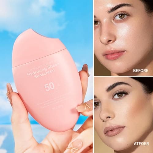 Sunscreen SPF 50+ 50g, Hydrating Sheer Face Sunscreen, Waterproof & Lightweight Water Gel, Non-Greasy, No White Cast, for Sensitive Skin Daily Use view 5