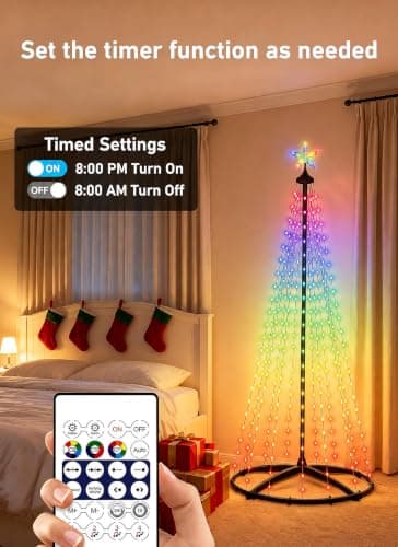 oneup 6FT Christmas Cone Tree Light, Smart RGB Light with App & Remote view 5