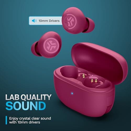 JLab Go Pop ANC True Wireless Earbuds & Charging Case, Fuchsia, Active Noise Cancelling, 10mm Drivers, Dual Connect, Customize Your Sound with App, Be Aware Mode, Compact Fit, MEMS Microphone view 4