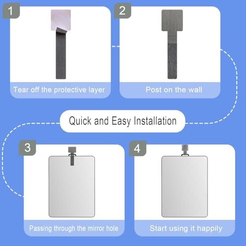 ZELIEVE Shower Mirror Fogless for Shaving Men Fog Free Anti Fog Bathroom No Fog Proof Anti-Fog Hanging Shatterproof RV (9” x 7”) view 5