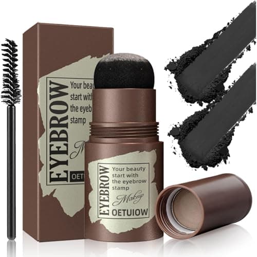 Eyebrow Stamp and Eyebrow Stencil Kit, Eye Brow Stencil Kit for Beginners 24 Reusable and Washable Eyebrow Kit, Brow Stencil and Stamp Kit Smudge-Proof & Long-lasting & Waterproof (Dark Black) — image 1